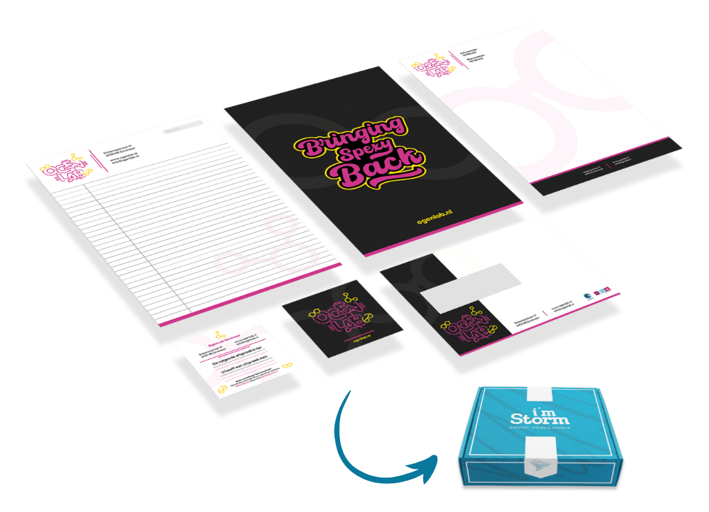 Huisstijlbox lanceren branding Ogenlab huisstijl unboxing