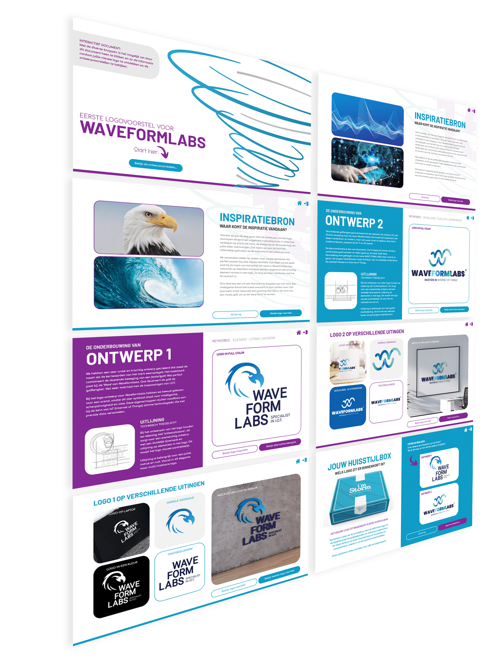 Digitaal logovoorstel met diverse onderbouwde keuzes